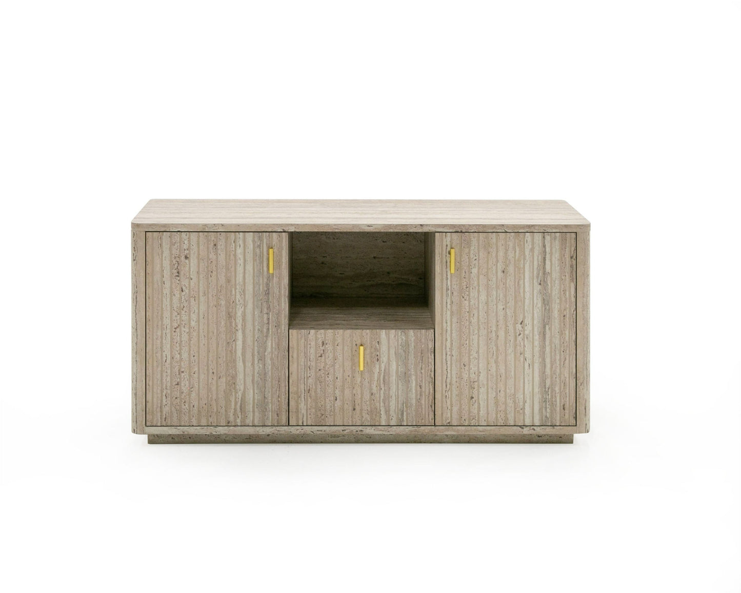 Nova Domus Roma - Modern Faux Travertine File Cabinet