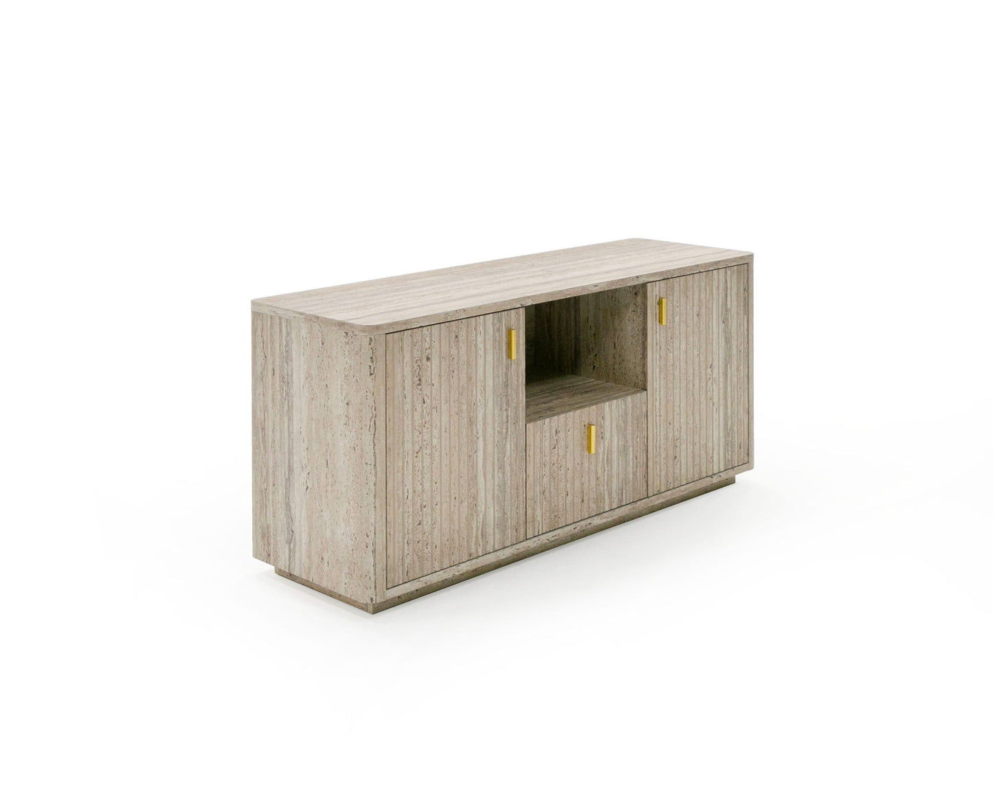 Nova Domus Roma - Modern Faux Travertine File Cabinet