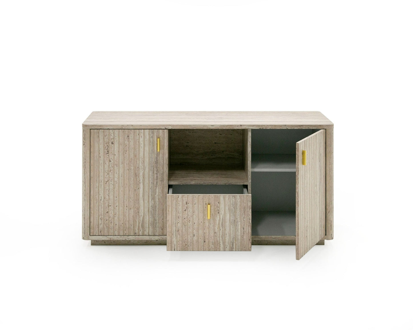 Nova Domus Roma - Modern Faux Travertine File Cabinet