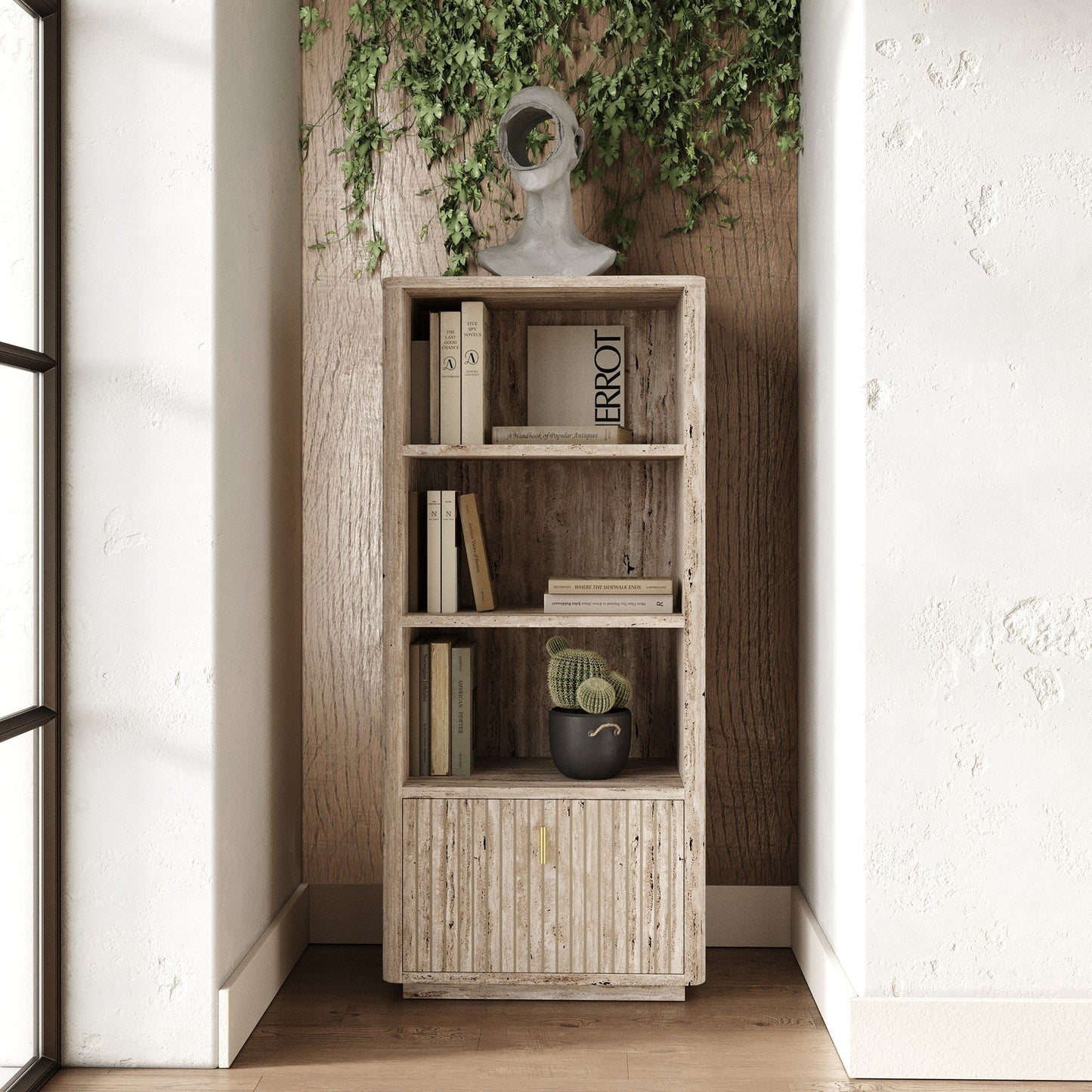 Nova Domus Roma - Modern Faux Travertine Bookcase