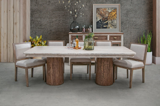 Colección de comedor de madera de mango Sahara de 7 piezas