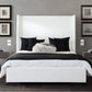 Seattle Low Profile White Linen Bed