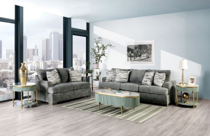 Leytonstone Gray Microfiber Sofa Collection - Furniture of America