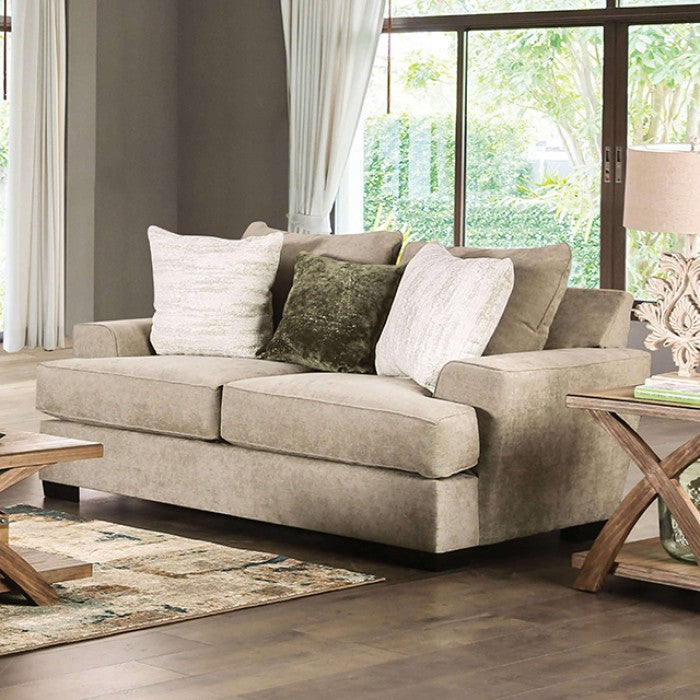 New Meadows Sofa & Loveseat - Ash Green/Ivory