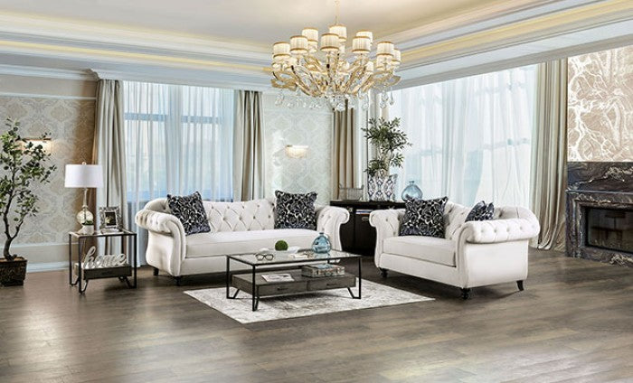 Antoinette Glam White Sofa Collection SM2228