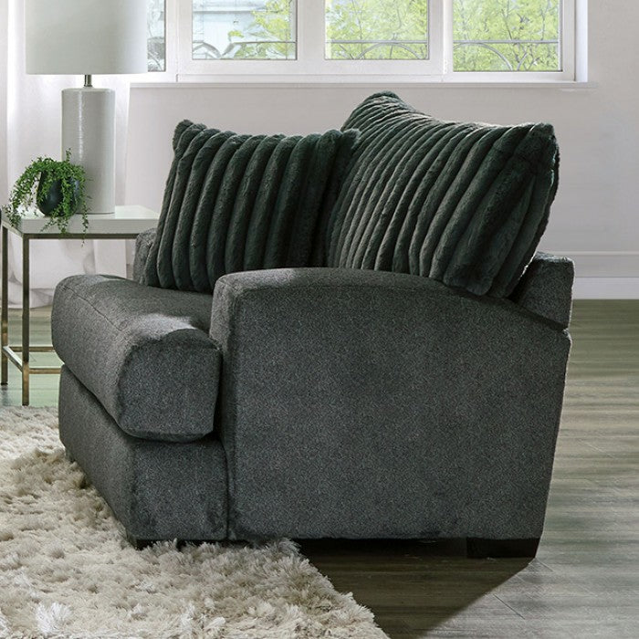 Loughlin Gun Metal Chenille Chair SM5195-CH