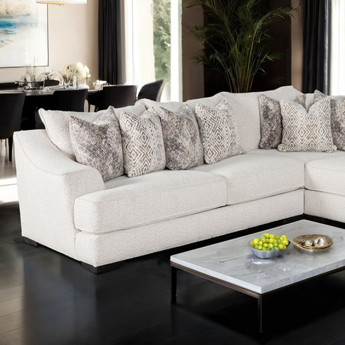 Moorpark Off-White Boucle Sectional by FOA