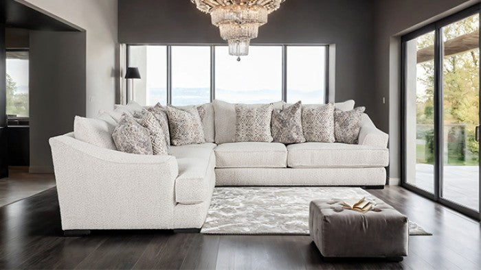 Moorpark Off-White Boucle Sectional by FOA