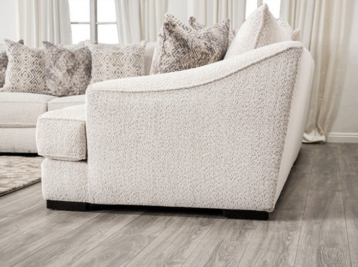 Moorpark Off-White Boucle Sectional by FOA