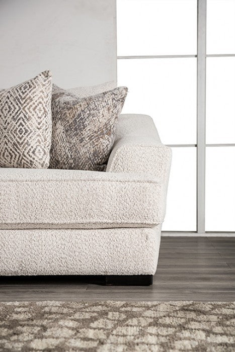 Moorpark Off-White Boucle Sectional by FOA