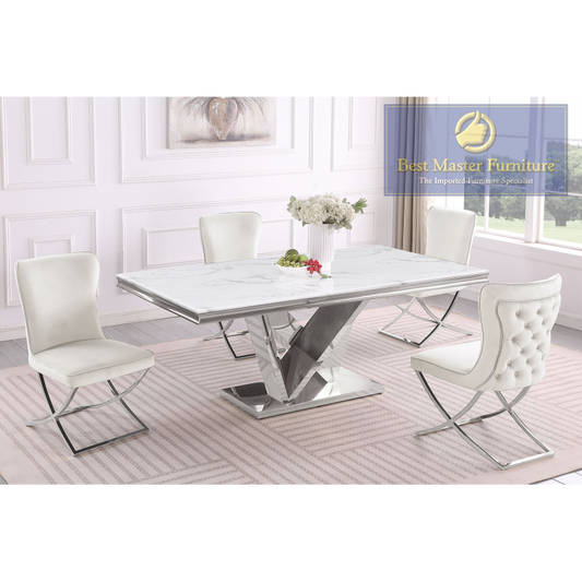 T134 Stone Marble Dining Collection - Silver or Gold