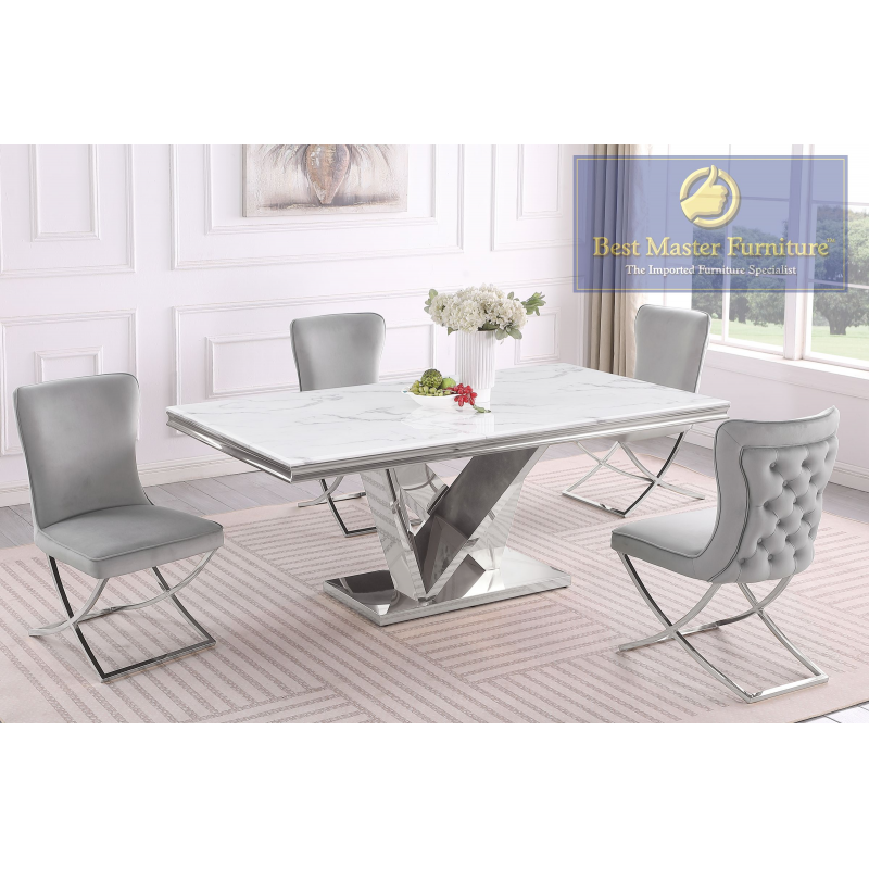 T134 Dining Collection 5 Pc - Grey Chairs