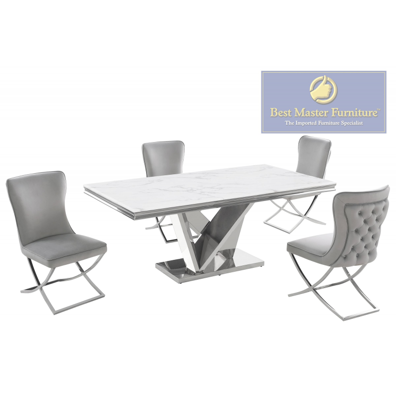 T134 Dining Collection 5 Pc - Grey Chairs