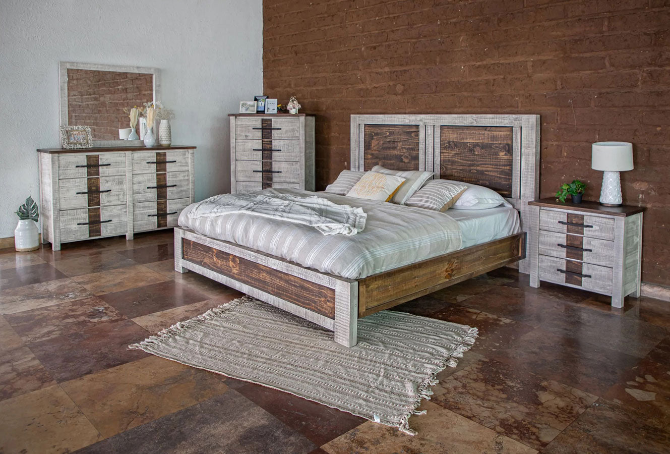 Tikal Rustic Two Tone Bedroom Collection - Solid Pine