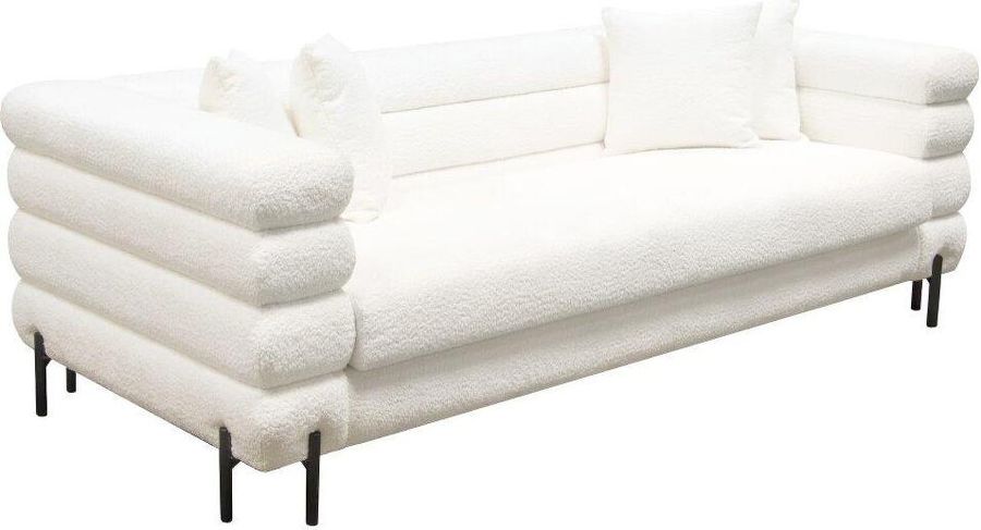 Vox White Faux Shearling Sofa by Diamond