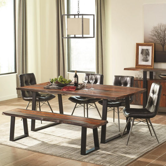 Ditman - Comedor de 6 piezas, colección de comedor Live Edge, 2 opciones de sillas