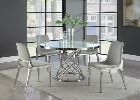 Irene Round Glass Top Dining Table Collection - Coaster Furniture