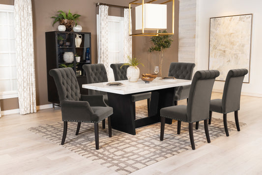 Osborne Dining Set by Coaster Furniture - Brown or Sand Velvet