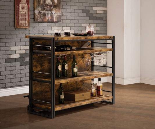 Renaldi Industrial Design Bar Unit - Antique Nutmeg