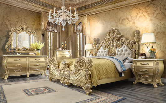 Homey Design HD-1801 Antique Gold King Bedroom Collection