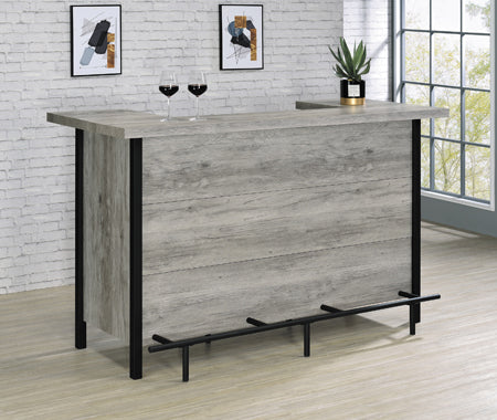 Mueble de bar Bellemore madera flotante gris y negro