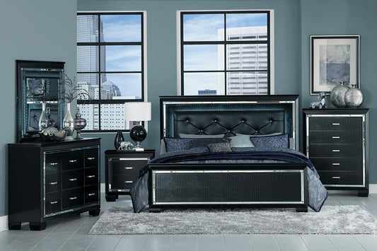 Allura 4 Pc Bedroom Set 1916BK - King Bed