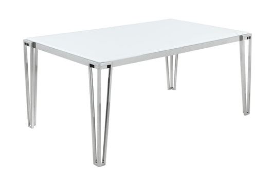 Pauline Dining Collection - White Tempered Glass Top