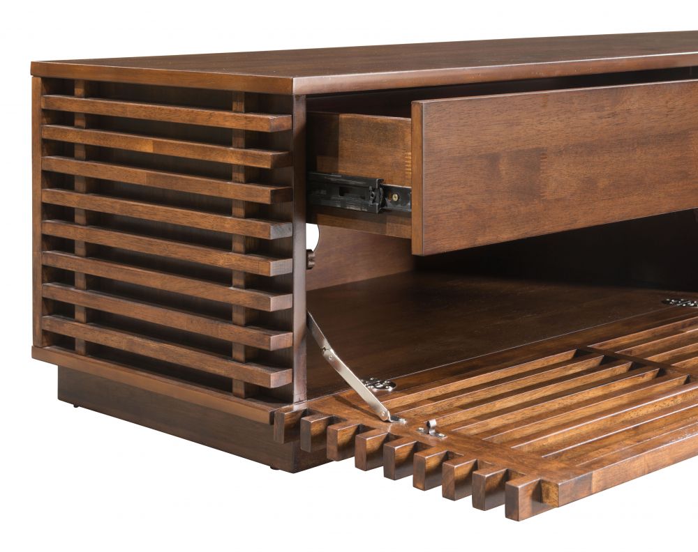 Linea Wide Entertainment Stand Walnut Acacia