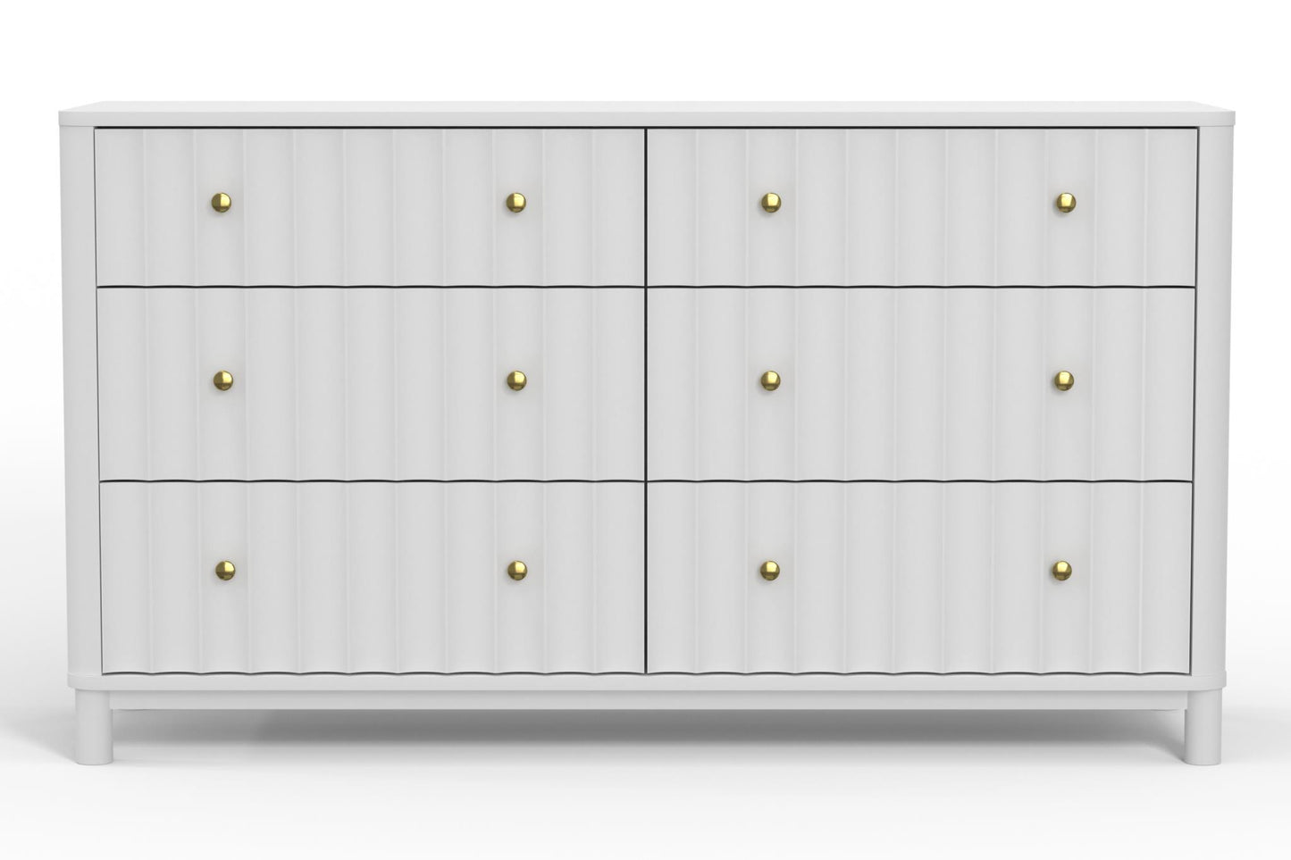 Stapleton White 6 Drawer Dresser