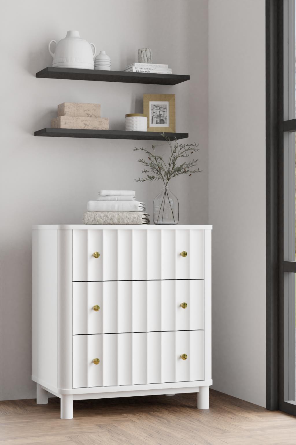 Stapleton White Small 3 Drawer Chest