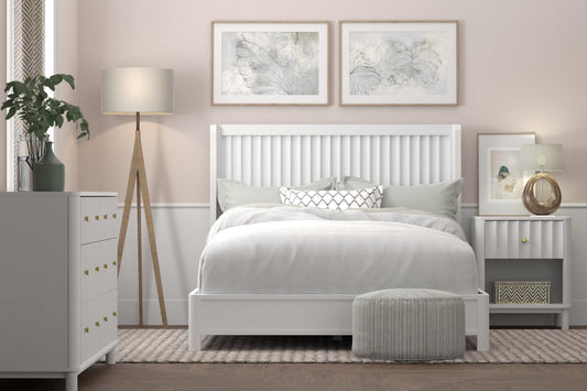 Stapleton White Panel Bedroom by Alpine Furniture