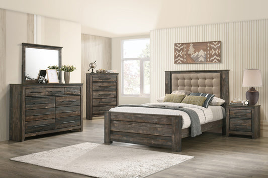 Ridgedale 223481 Bedroom Set Weathered Dark Brown & Latte