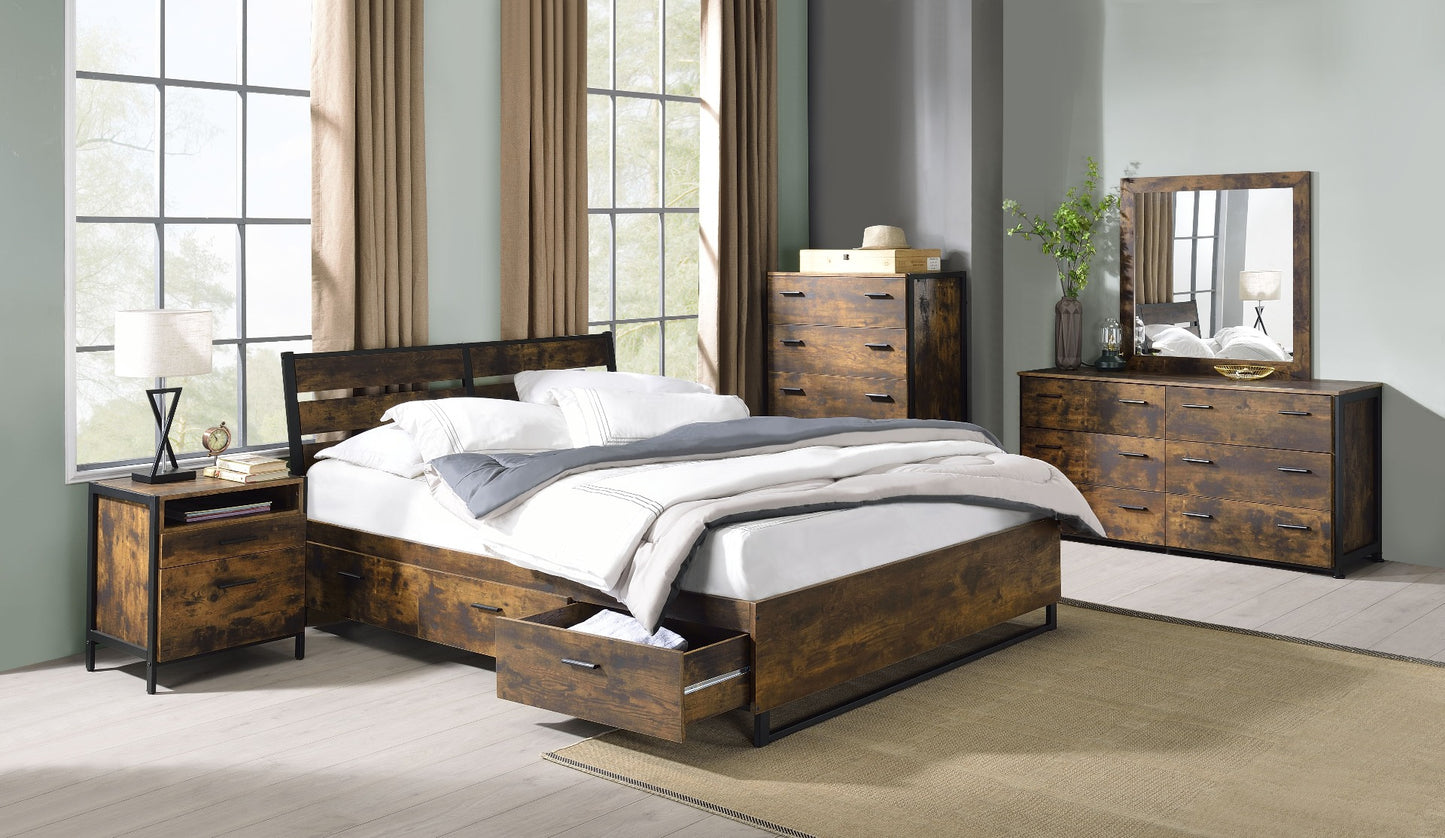 Juvanth Industrial Chic Bedroom - Rustic Oak & Black