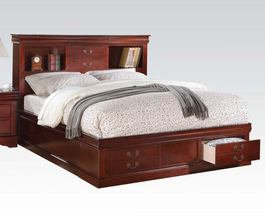 Louis Phillipe 4 Pc Bedroom Set - Cherry Finish