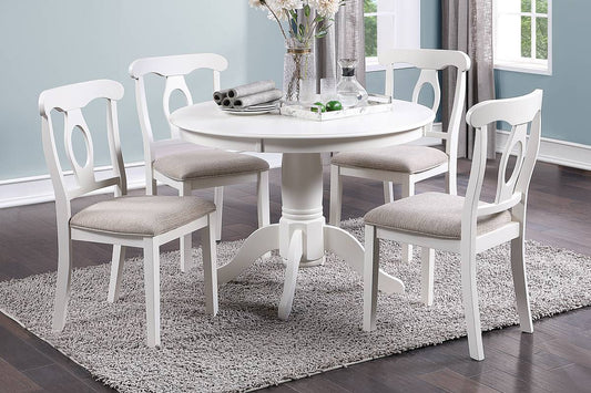 Classic Design 5 Pc Dining Set - White