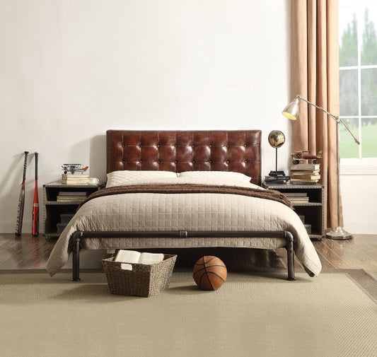 Brancaster Top Grain Leather Queen Bed