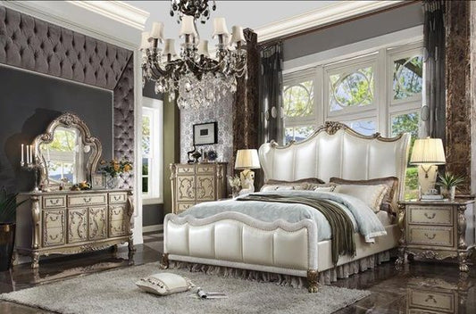 Dresden II 4 Pc King Bedroom Set - Gold Finish