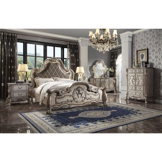 Dresden Bone White 4 Pc Bedroom Set - King Bed