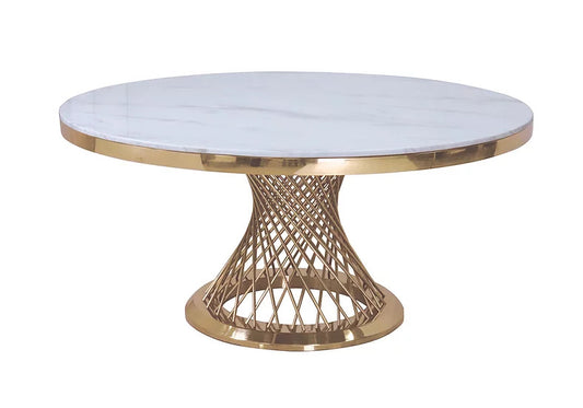 Mesa de comedor redonda Zales Gold de 51"