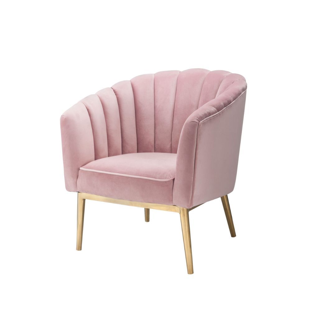 Colla Pink or Blue Velvet Accent Chair