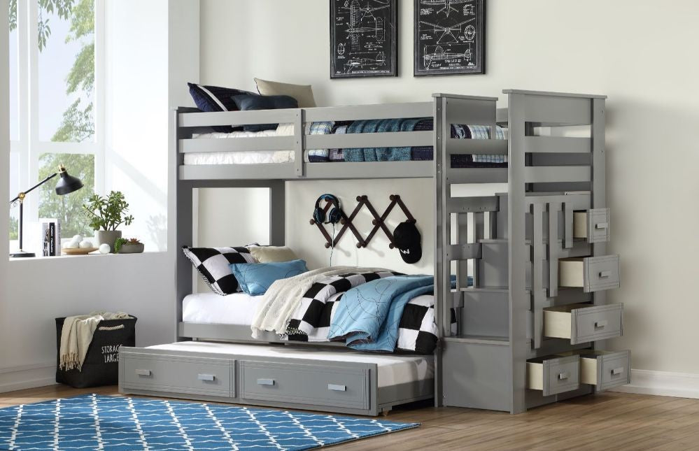 Allentown 37870 Twin Twin Bunk Bed - Grey Finish