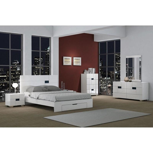 Colección de dormitorio Global United Aria White de 4 piezas