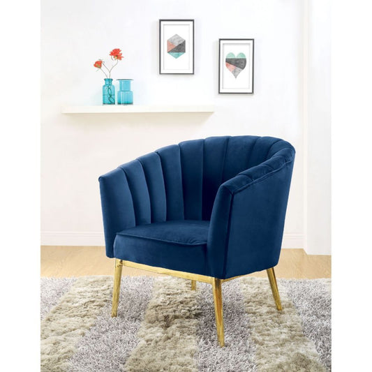 Colla 59815 Velvet Accent Chair - Blue