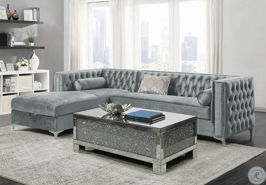 Bellaire Silver Velvet Sectional Collection 508280