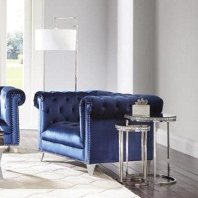 Bleker Blue Velvet Chair 509483