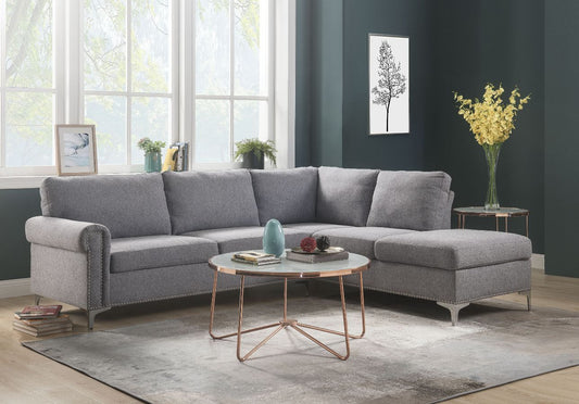 Melvyn Contemporary Sectional - Nailhead Trim