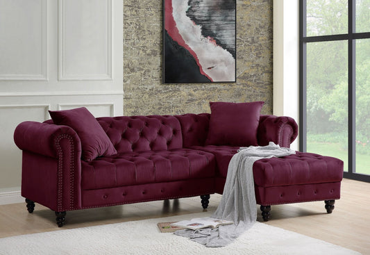 Adnelis 57315 Velvet Sectional Sofa by Acme