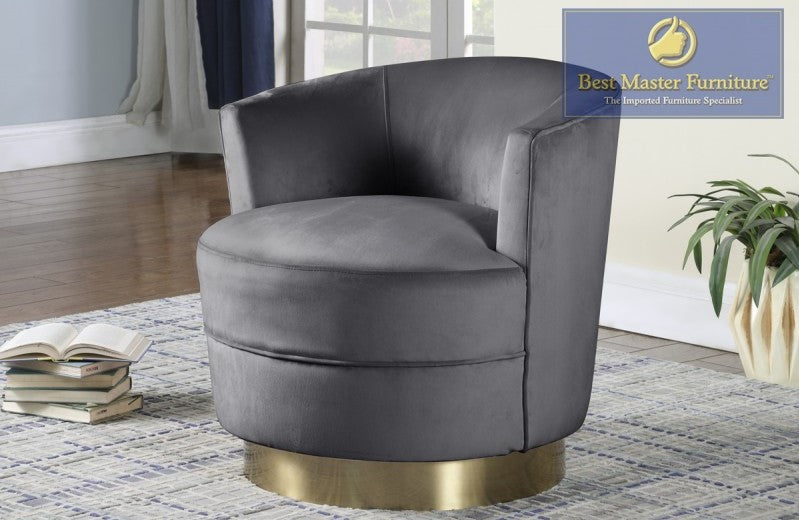 Velour 633 Accent Chair w/Swivel Base - 3 Color Choices