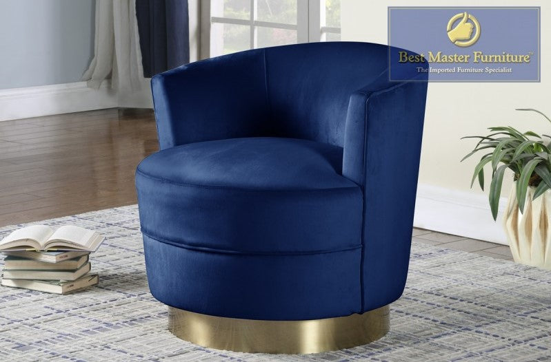 Velour 633 Accent Chair w/Swivel Base - 3 Color Choices