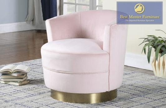 Velour 633 Accent Chair w/Swivel Base - 3 Color Choices